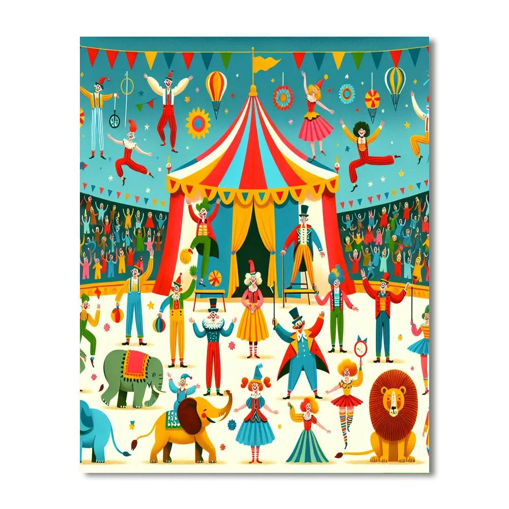 Colorful Circus Fun Painting Number Kit