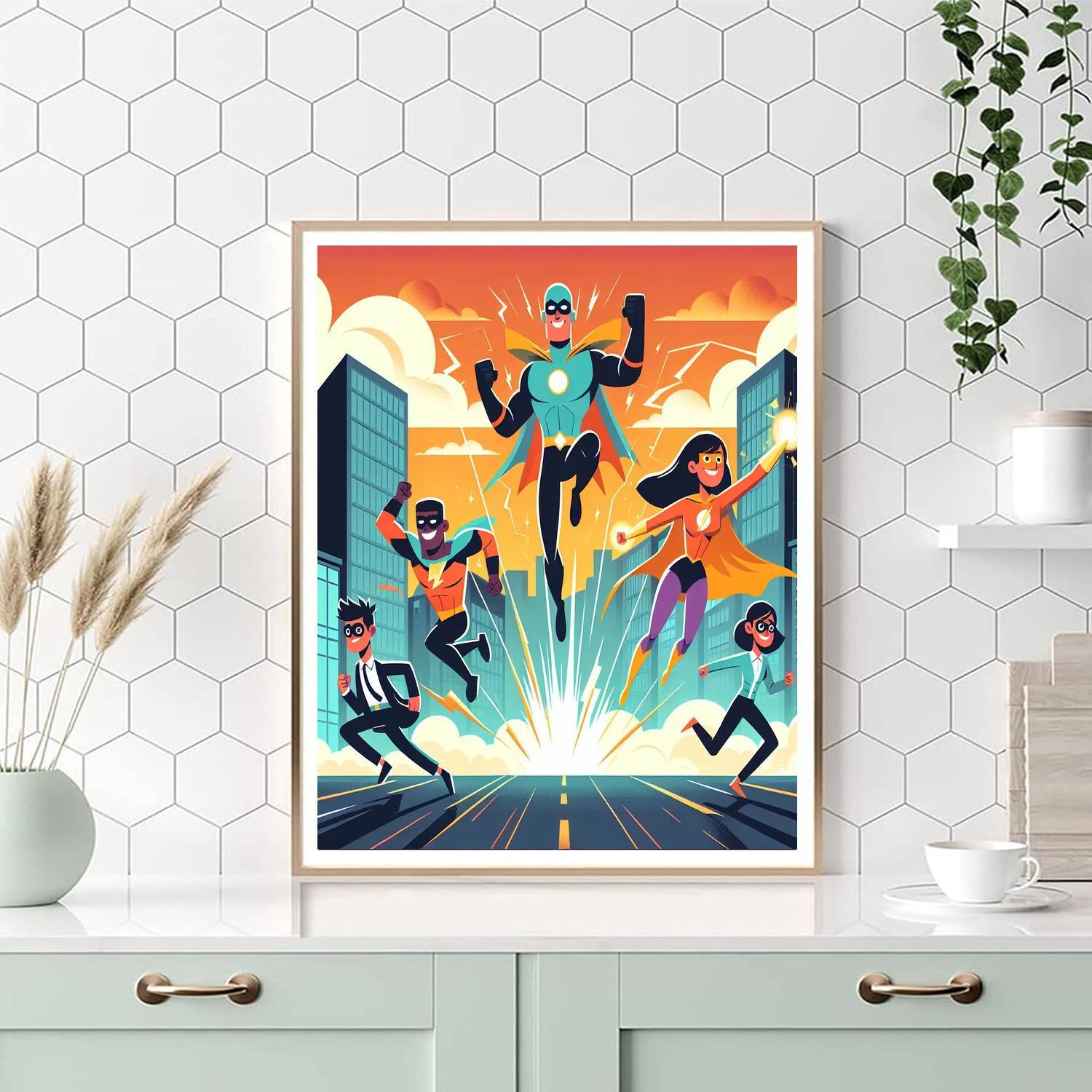 Heroic Superhero Stories Painting By Numbers Kit