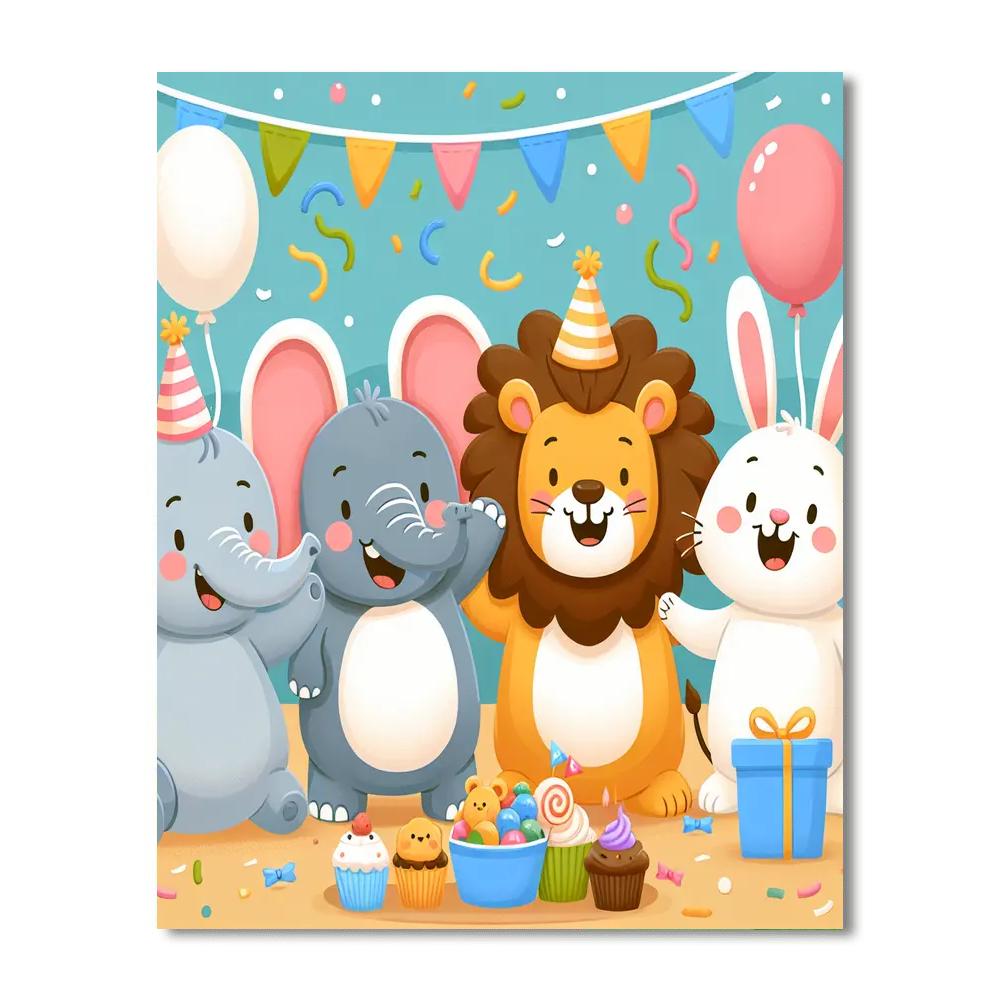 Animal Party Paint By Numbers Art