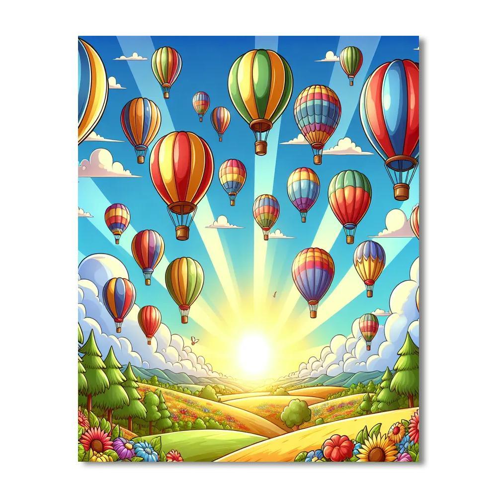 Charming Balloon Festival Paint By Color