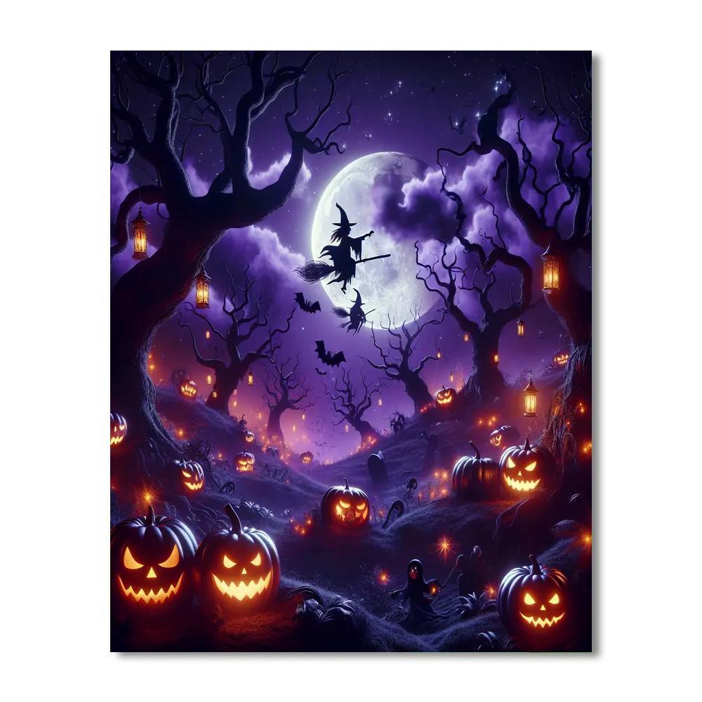 Halloween Night Haunt Paint By Numbers Art