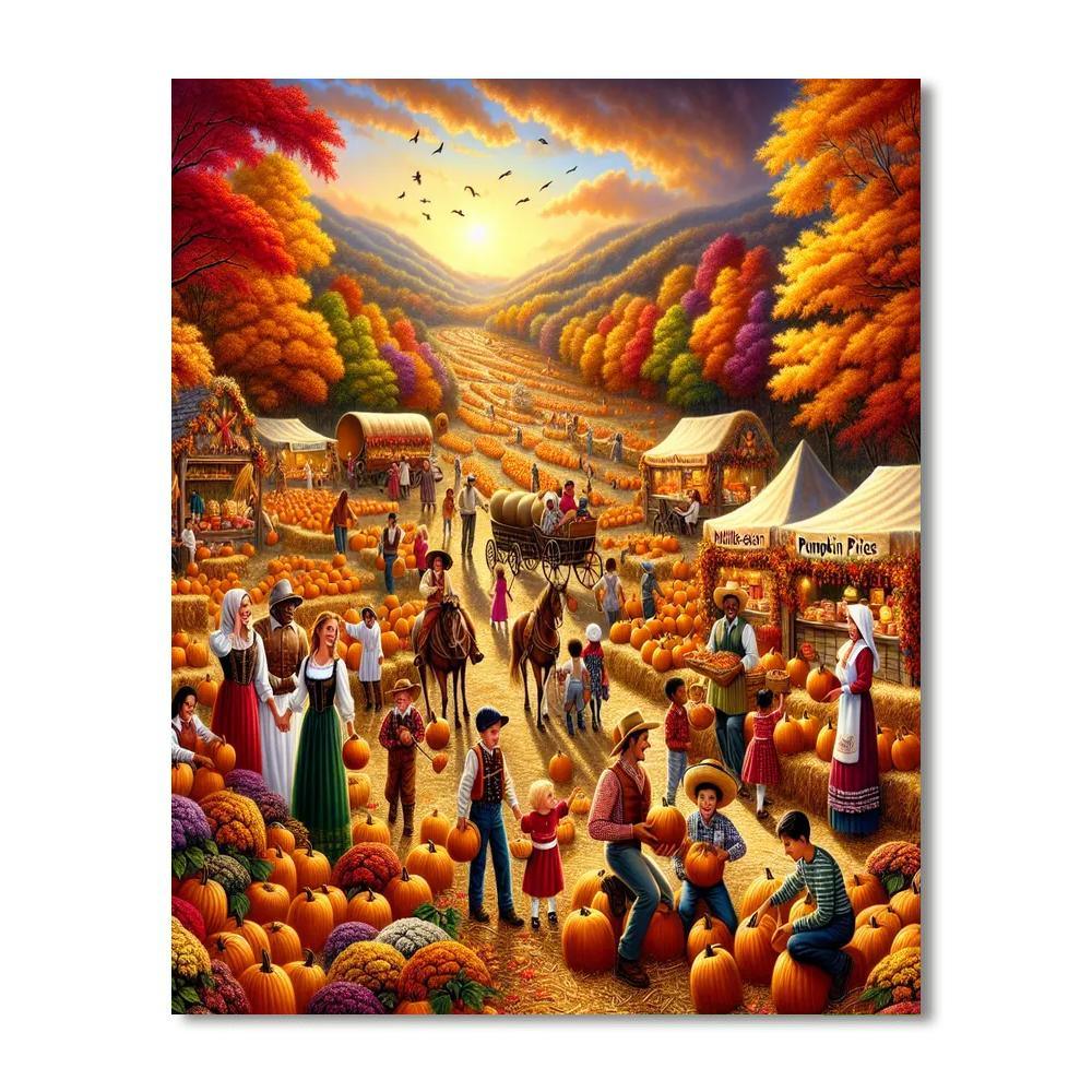 Upstate New York Great Pumpkin Farm Paint By Color