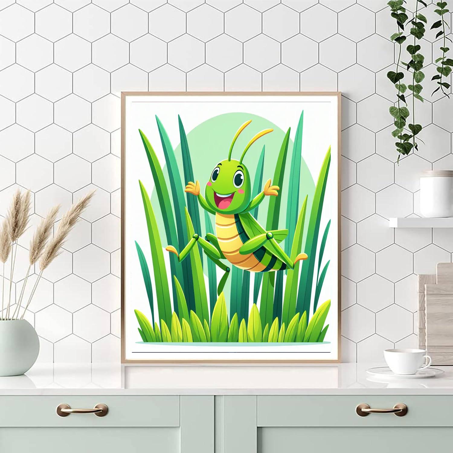 Hopping Grasshopper DIY Paint By Numbers