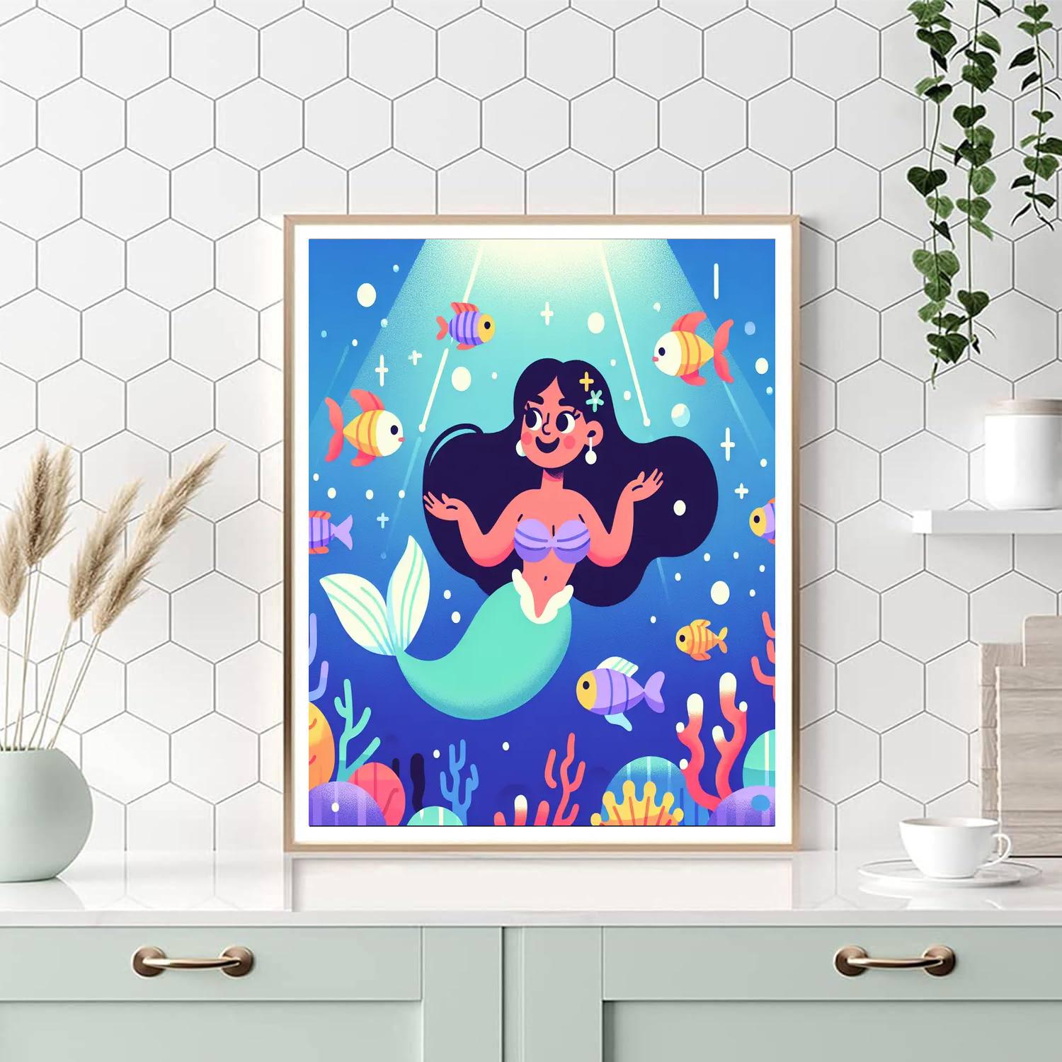 Ocean Mermaid's Secret Painting By Numbers Kit