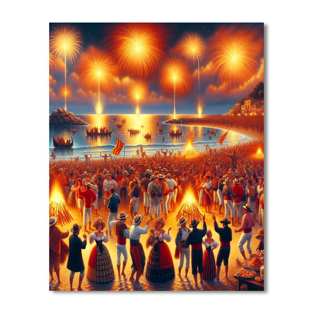 Festival Of Sant Joan - Barcelona, Spain Numbered Painting Kits