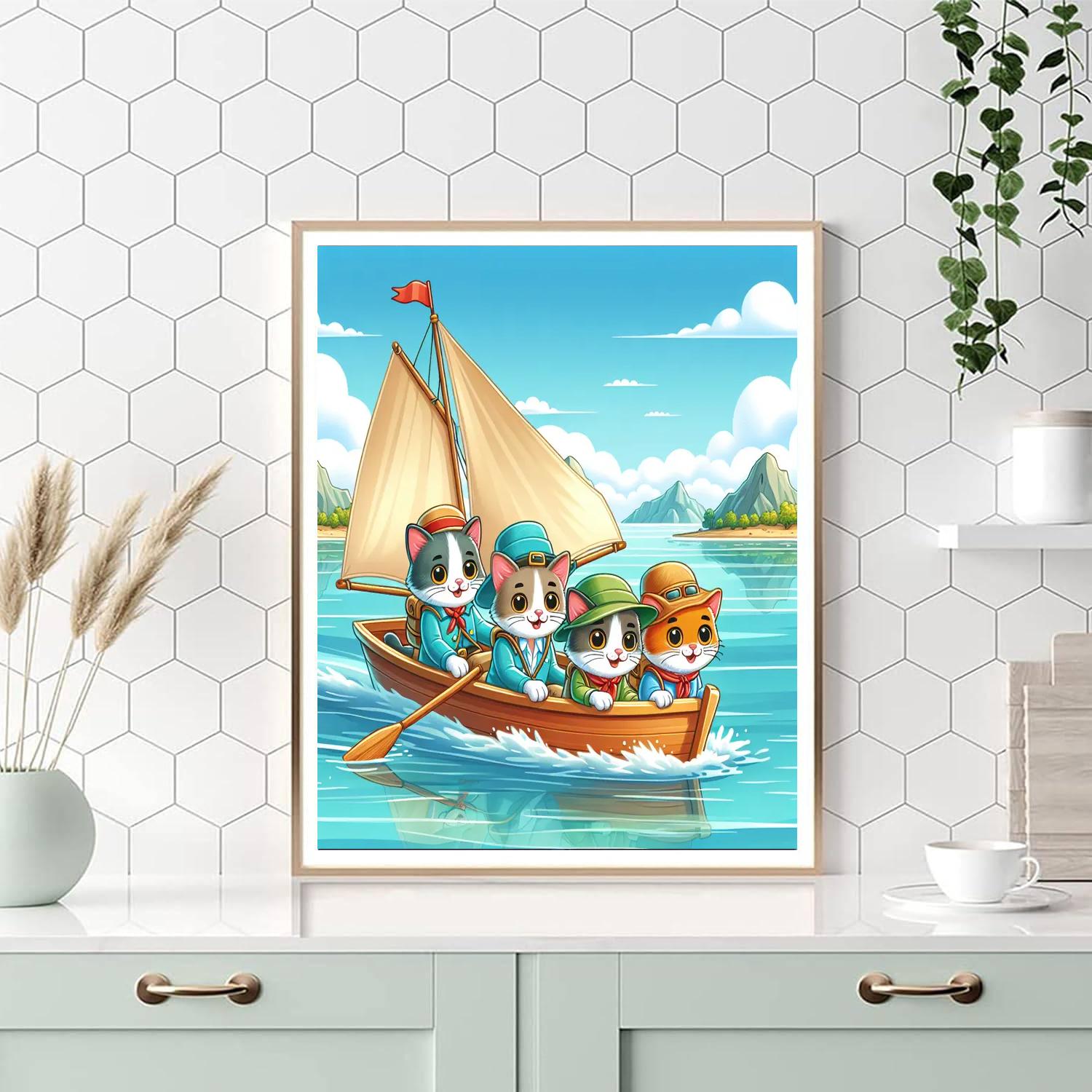 Courageous Cats Paint By Numbers Art