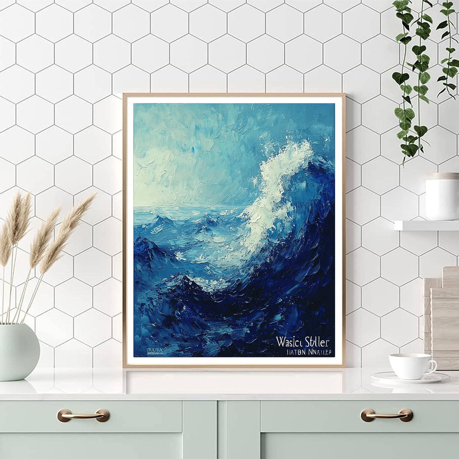 Michelangelo Inspired Eternal Flow Of The Ocean  Paint By Color