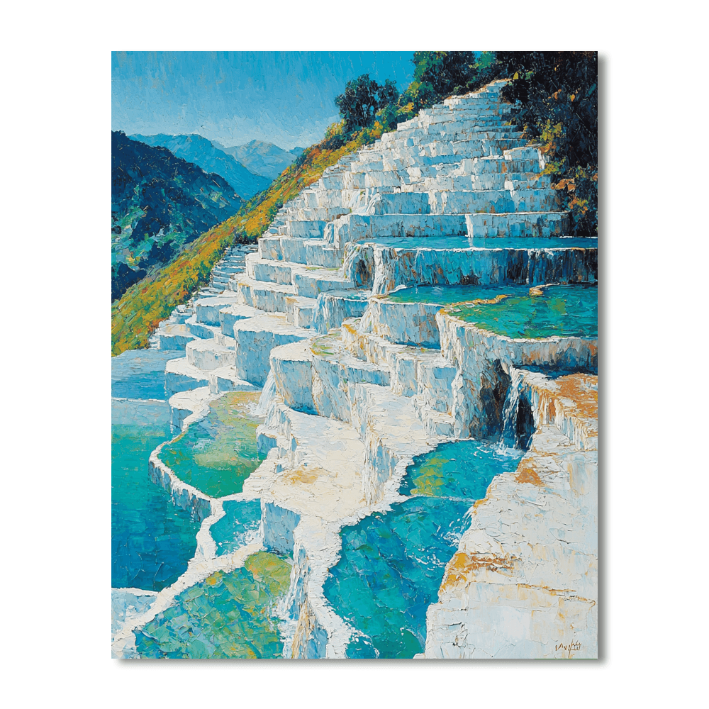 Pamukkale Thermal Pools, Turkey Painting Number Kit