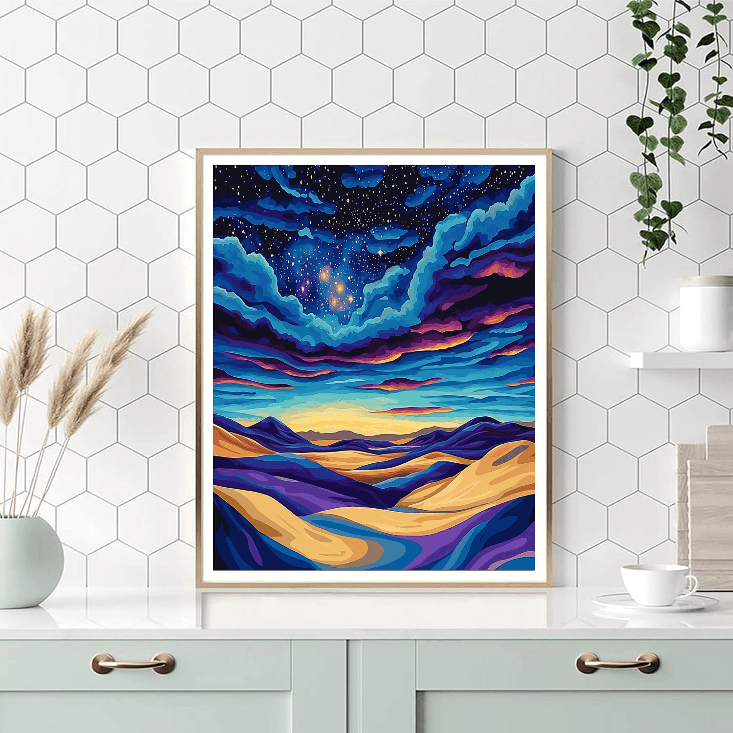 Georgia O'Keeffe Inspired Mystical Moonlit Desert  Painting By Numbers Kit