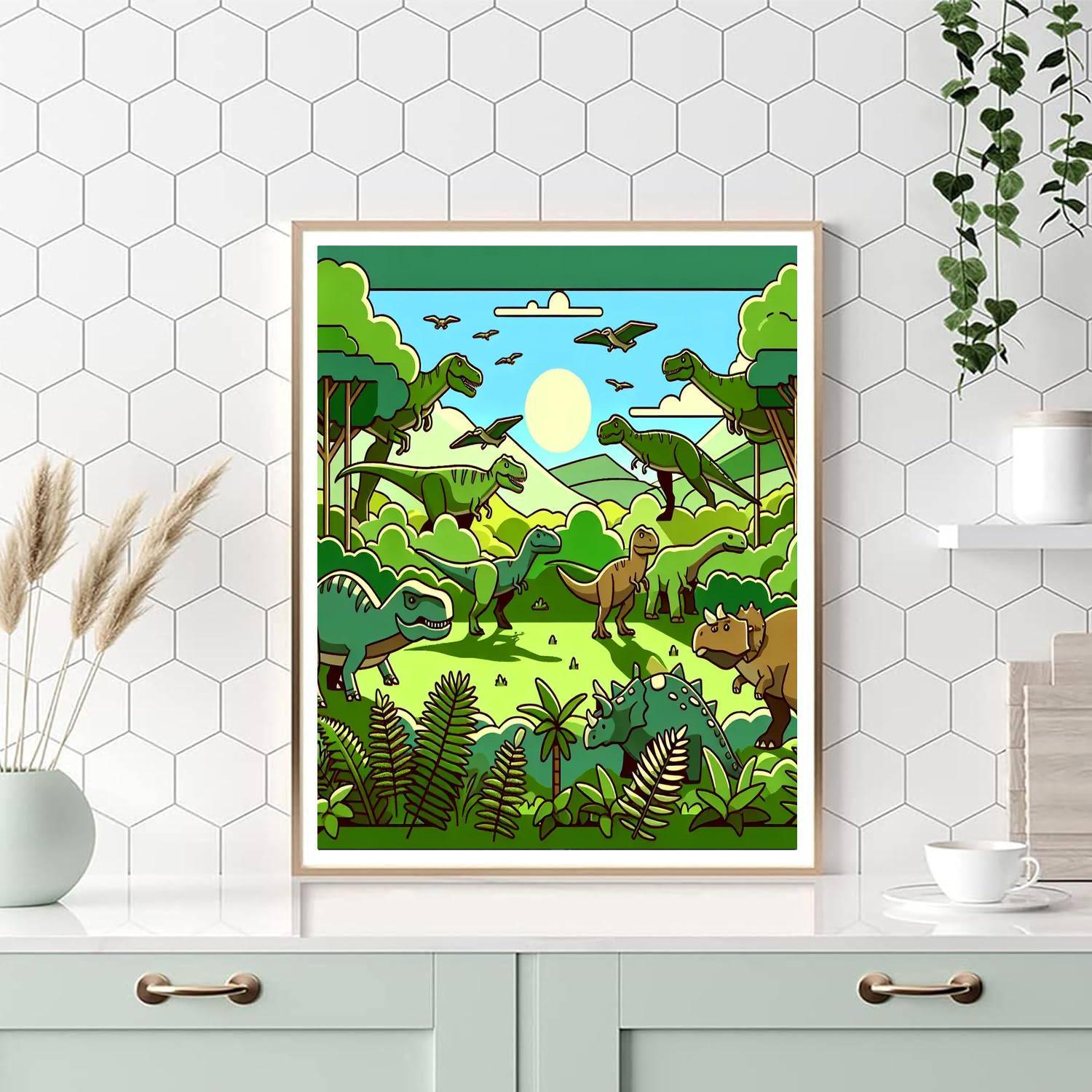 Dinosaur Valley Expedition Painting By Numbers Kit