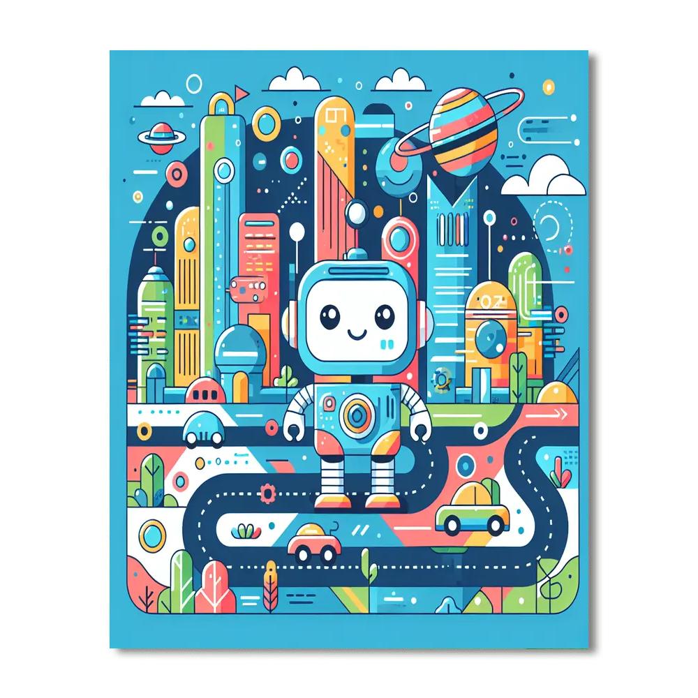 Robot's Discovery Mission Painting By Numbers Kit