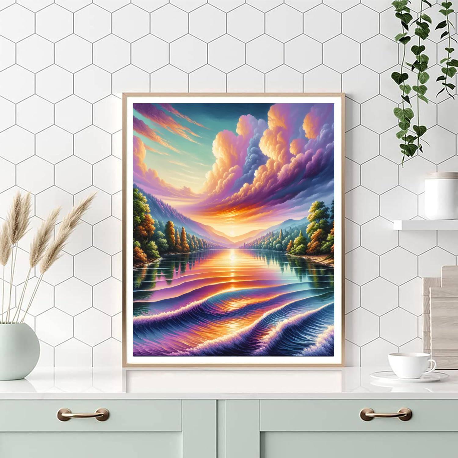 Calm Evening At The Lake Numbered Painting Kits