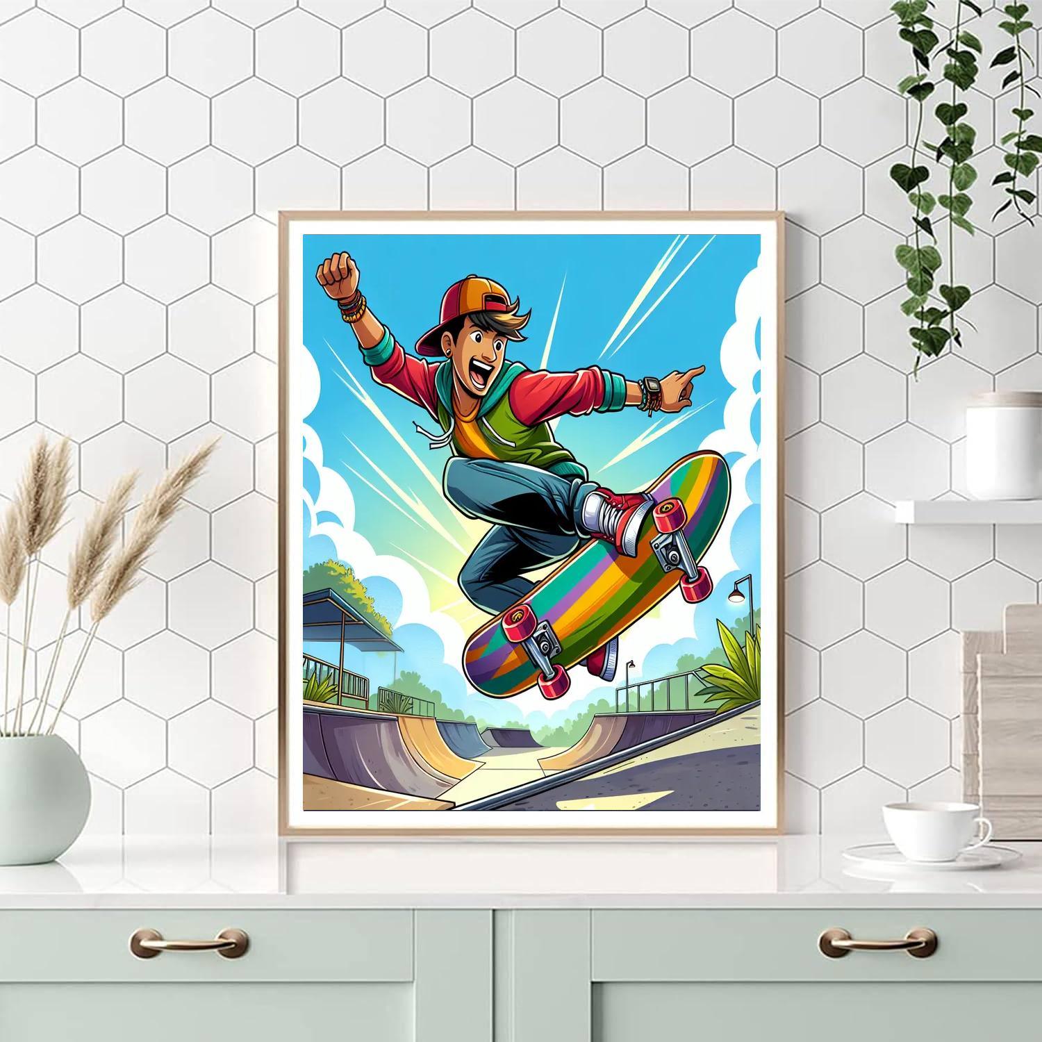 Energetic Skater Numbered Painting Kits