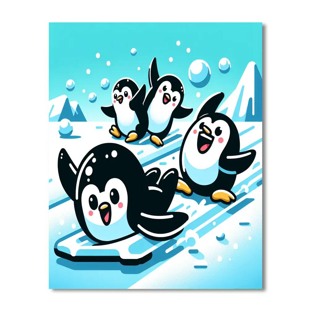 Penguin's Polar Playground Painting By Numbers Kit