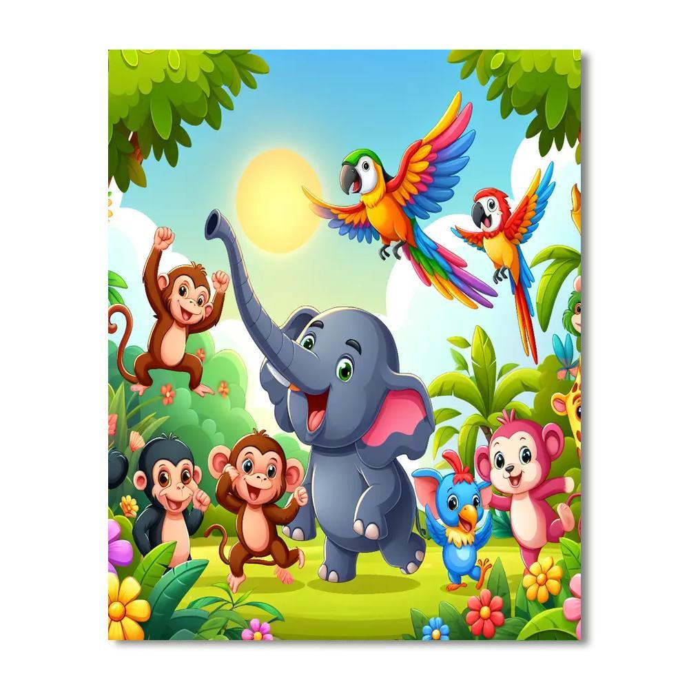 Joyful Jungle Jive Number Painting
