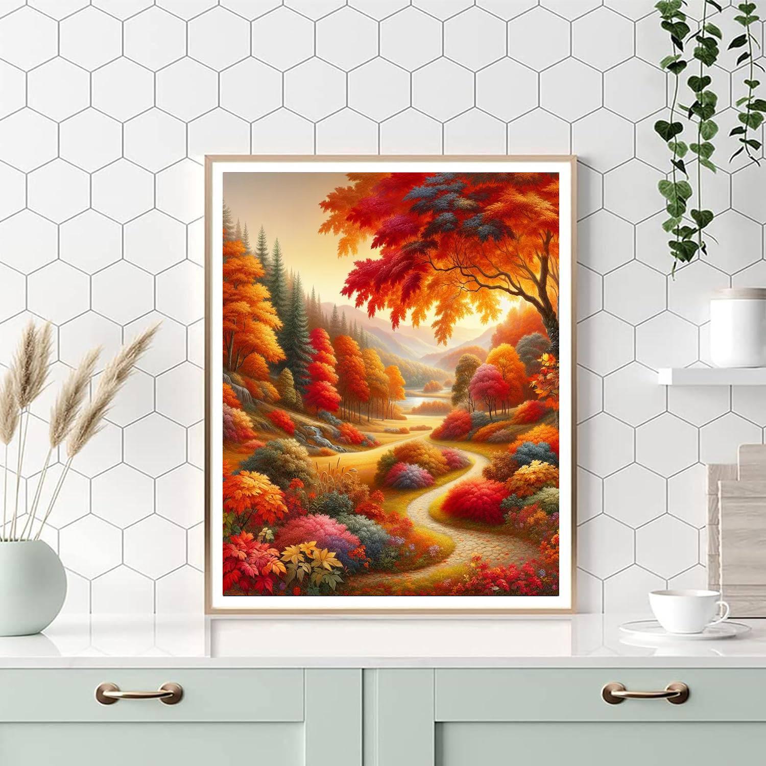 Captivating Autumn Trails Painting By Numbers Kit
