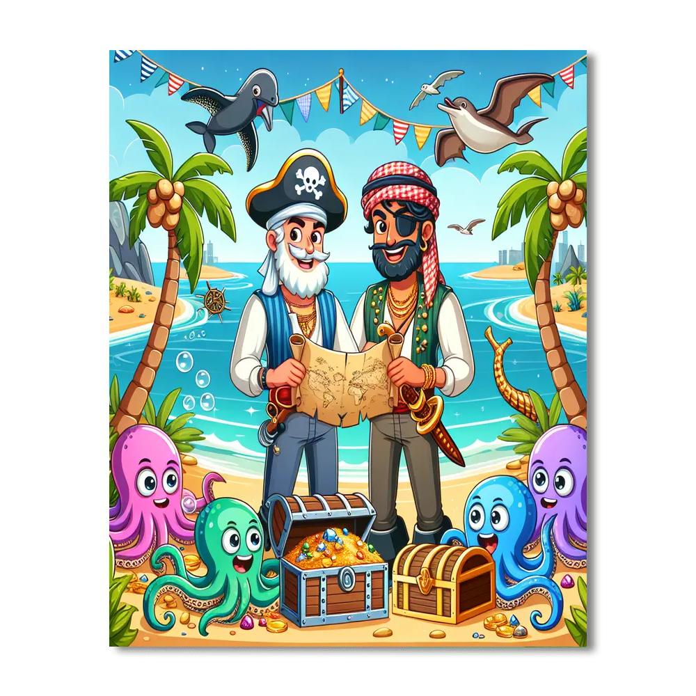 Pirate Treasure Cove Number Painting