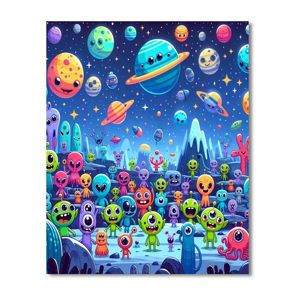 Alien Planet Explorers Paint By Numbers Art