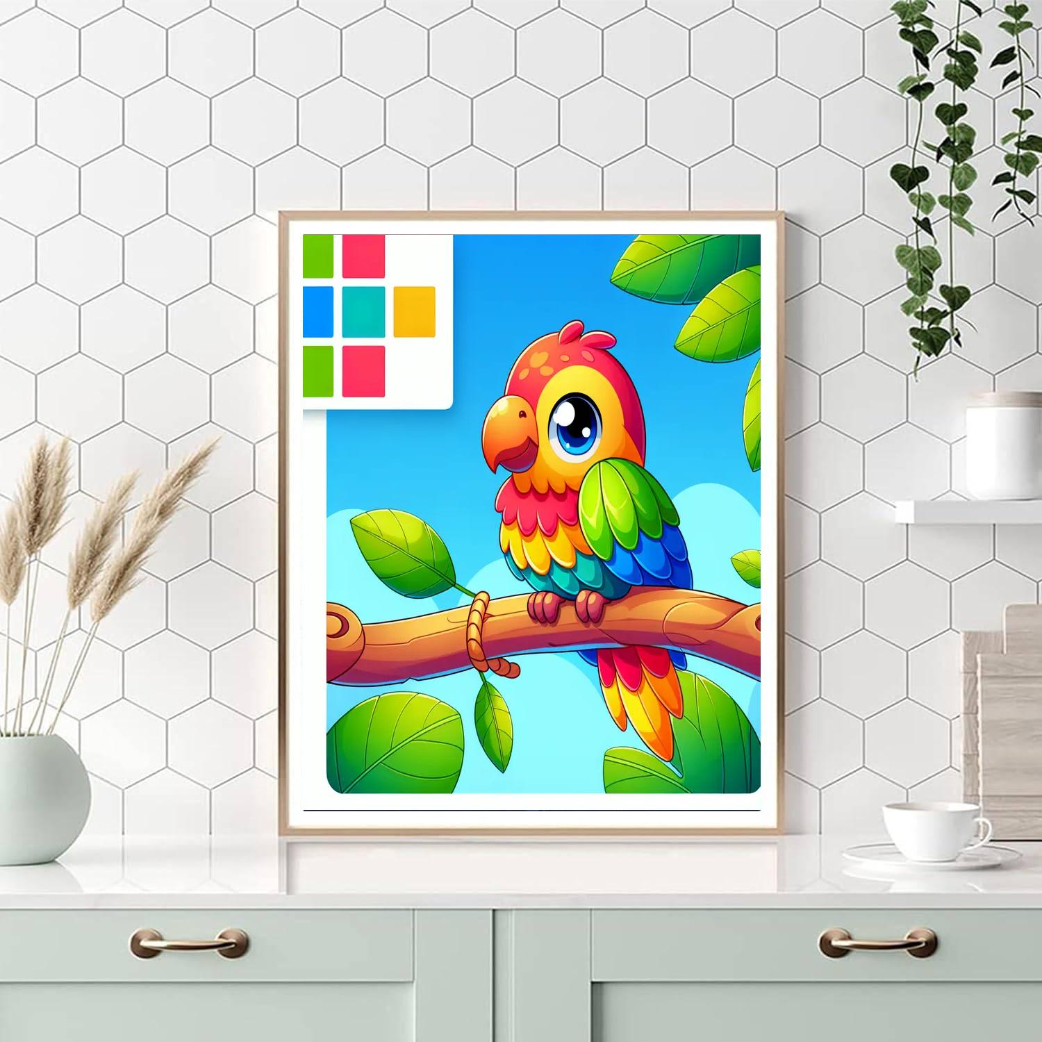 Happy Parrot Paint By Numbers Art