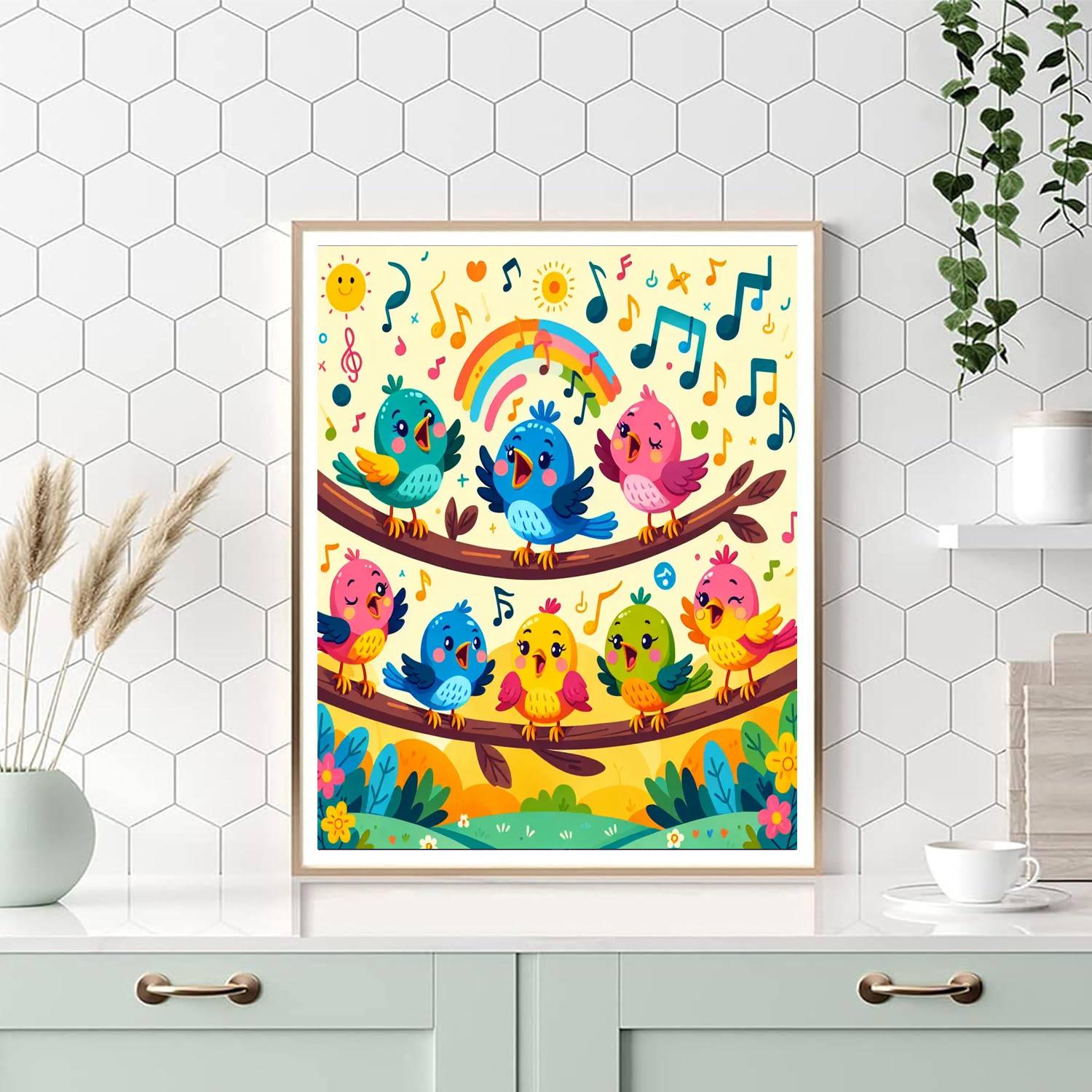 Chirpy Bird Choir Painting Number Kit