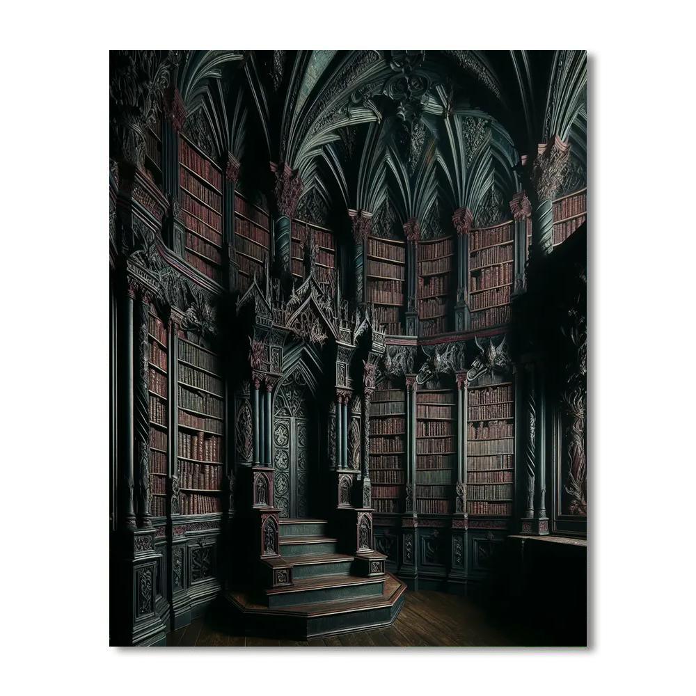 Gothic Fantasy Library Numbered Painting Kits