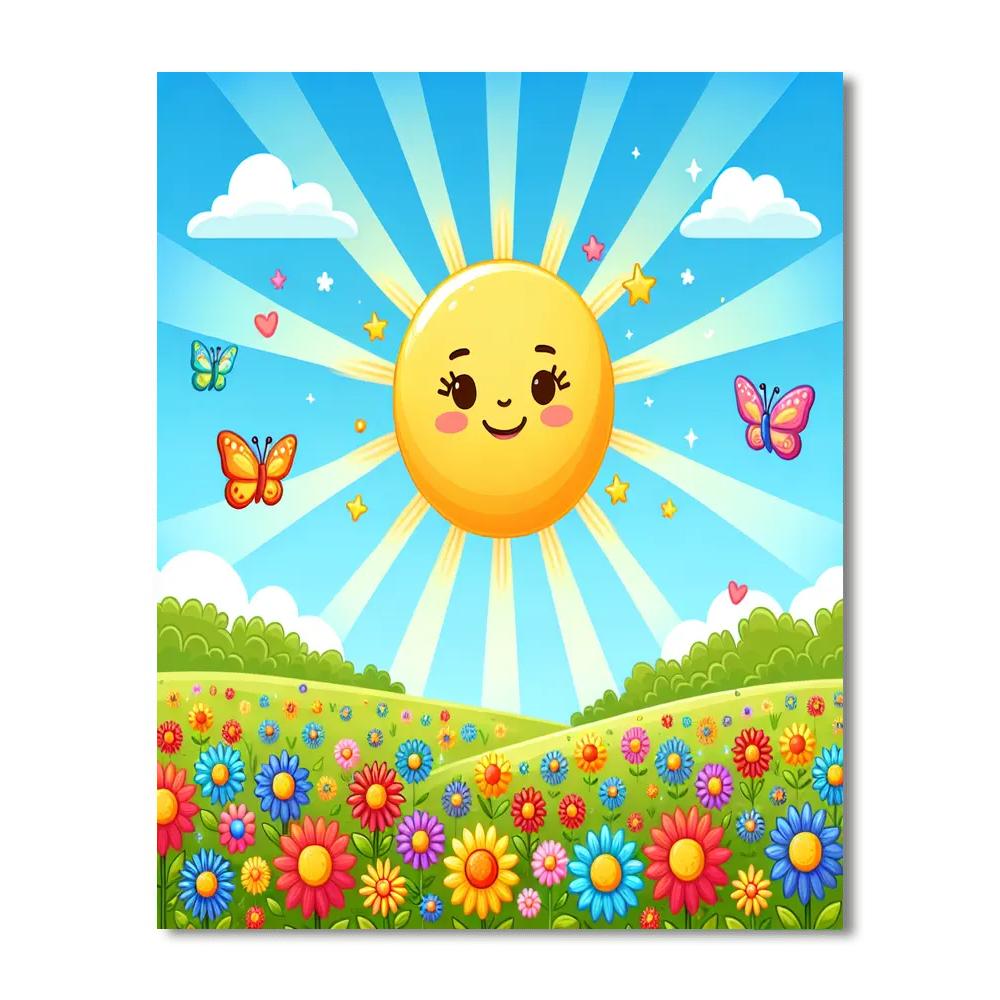 Sunny Sunbeam Number Painting
