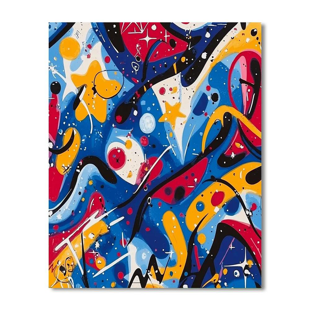 Joan Miró Inspired Surreal Universe  Painting By Numbers Kit