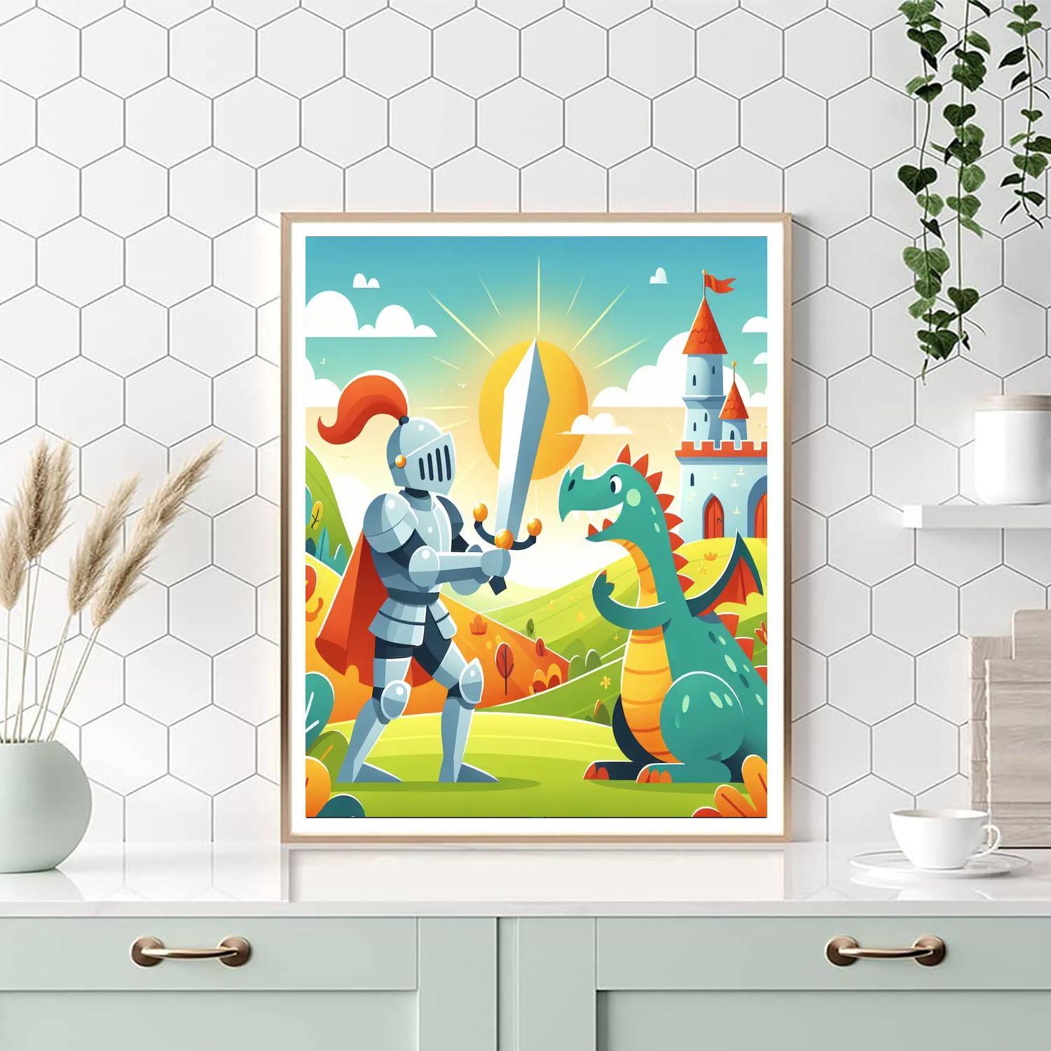 Castle Dragon Defender Number Painting
