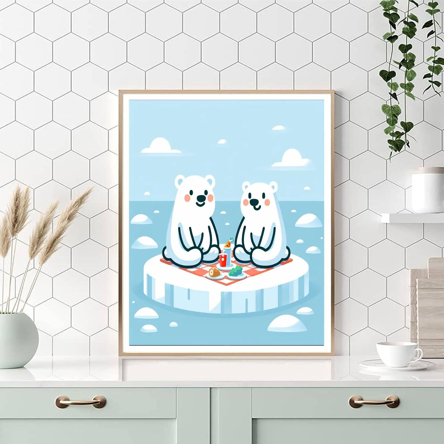 Polar Bear Picnic Paint By Number