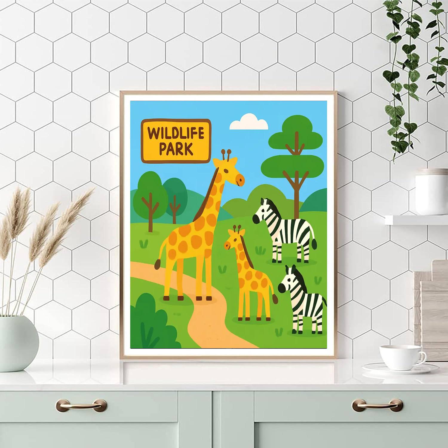 Cheerful Wildlife Park Paint By Color