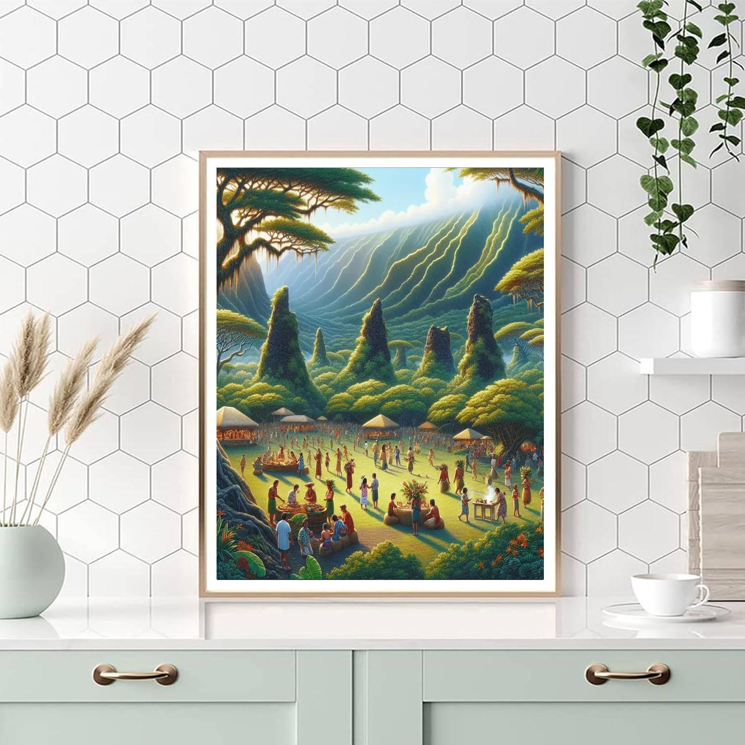 Pahoa Lava Tree State Monument Festival - Usa Number Painting