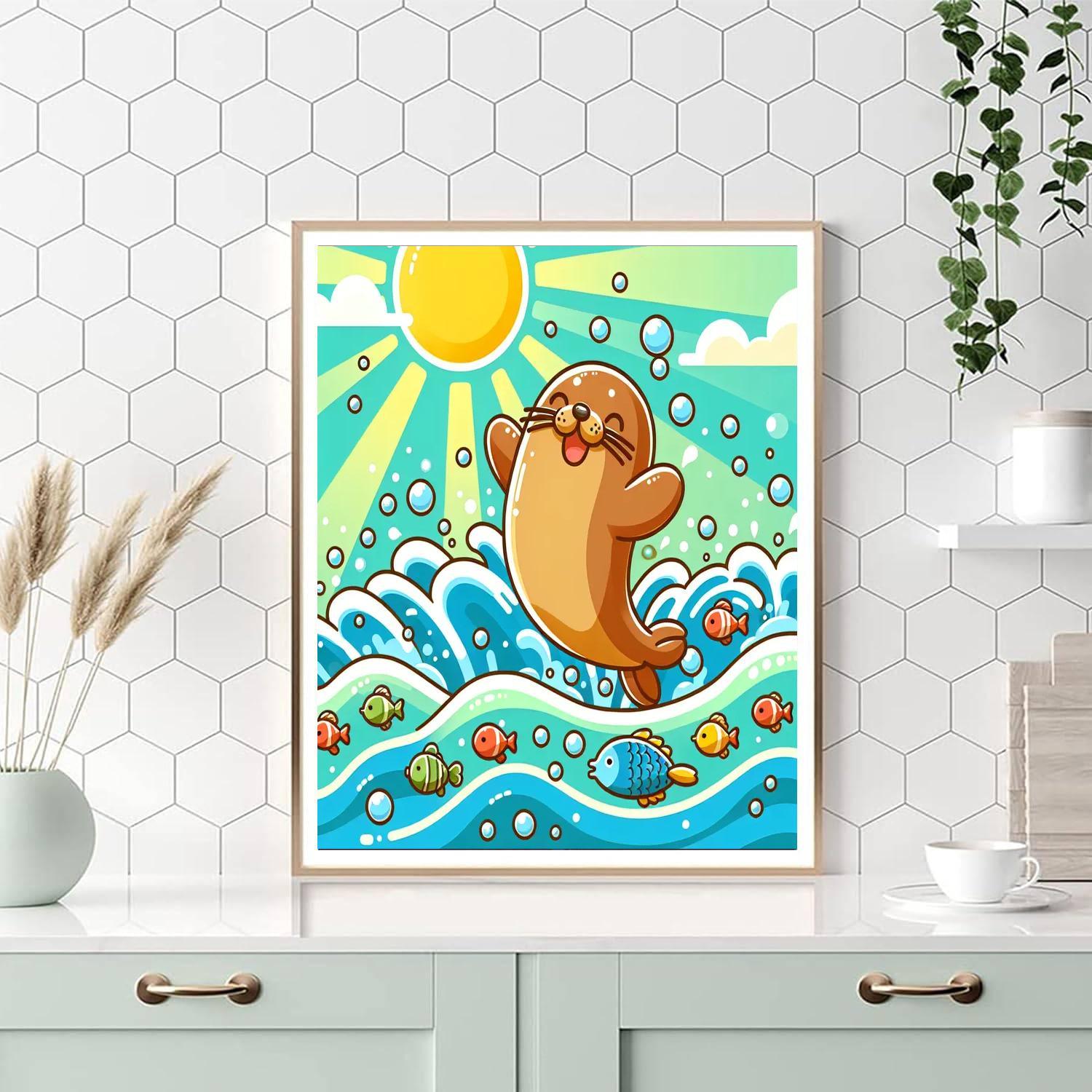 Playful Sea Lion Paint By Color