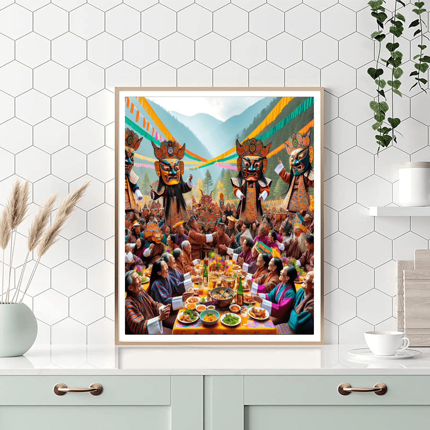 New Year Festival - Bhutan Painting By Numbers Kit