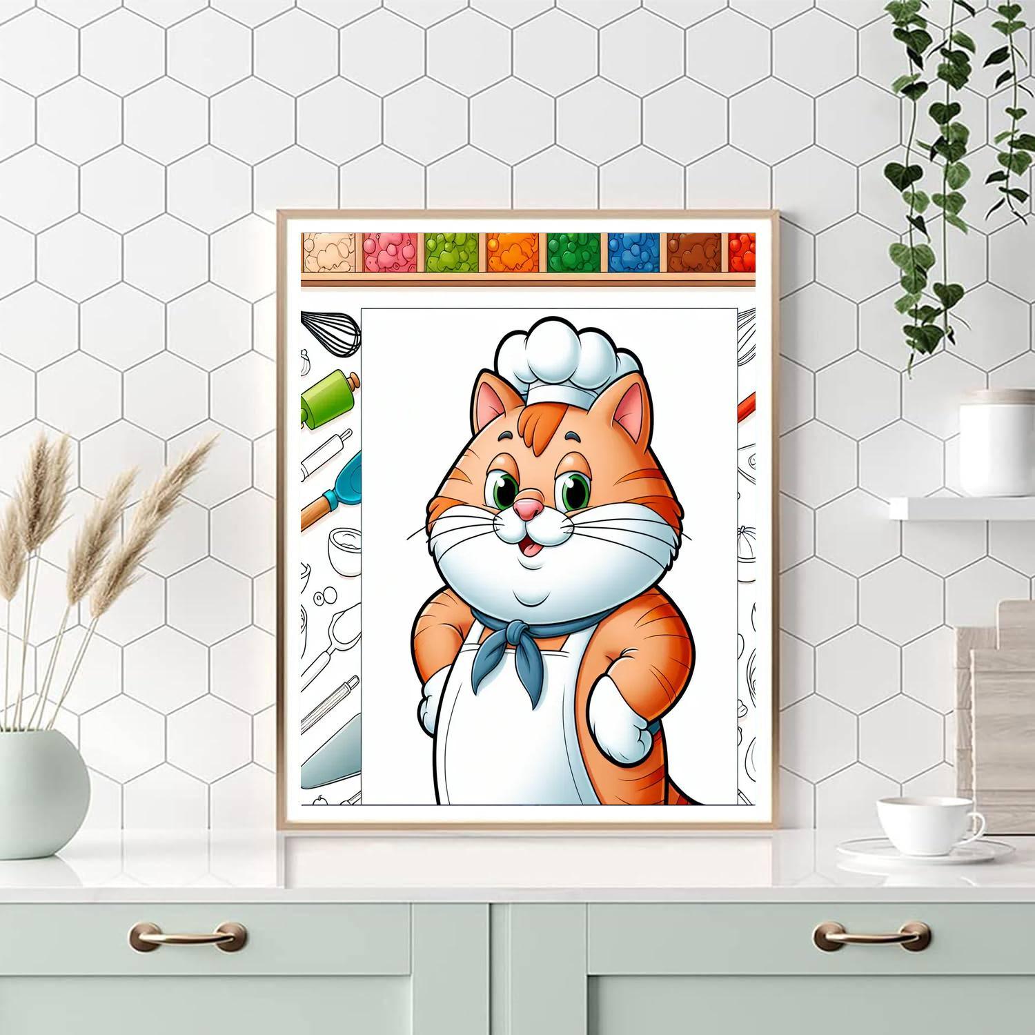 Sassy Cat Chef Painting By Numbers Kit