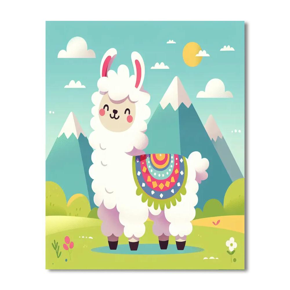 Cheerful Llama Painting By Numbers Kit