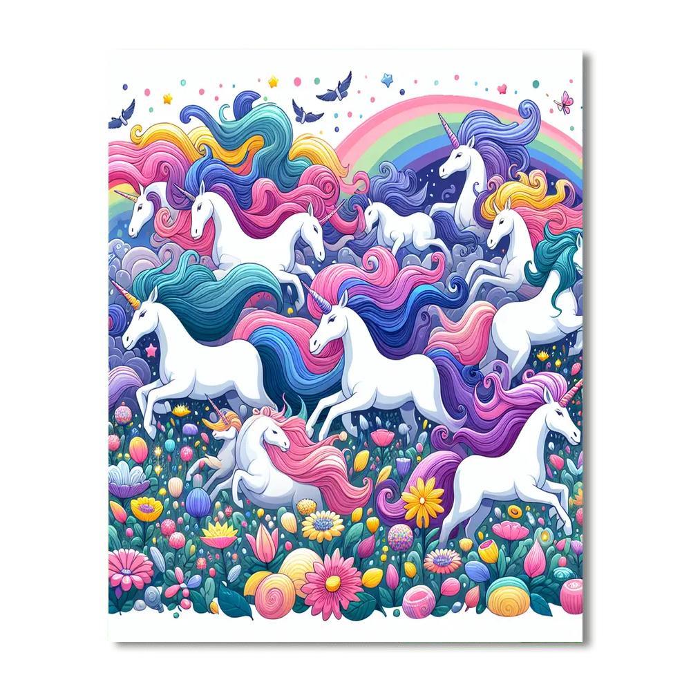 Dreamy Unicorn Valley DIY Paint By Numbers