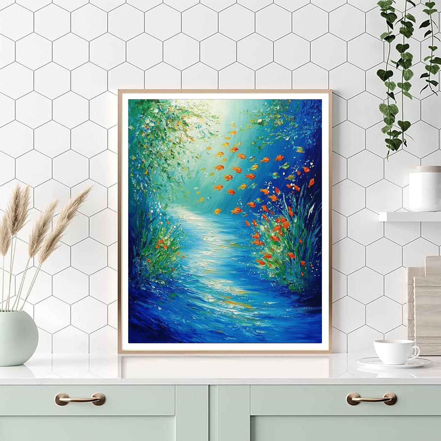 Claude Monet Inspired Enchanting Underwater Scene  Paint By Numbers Kits