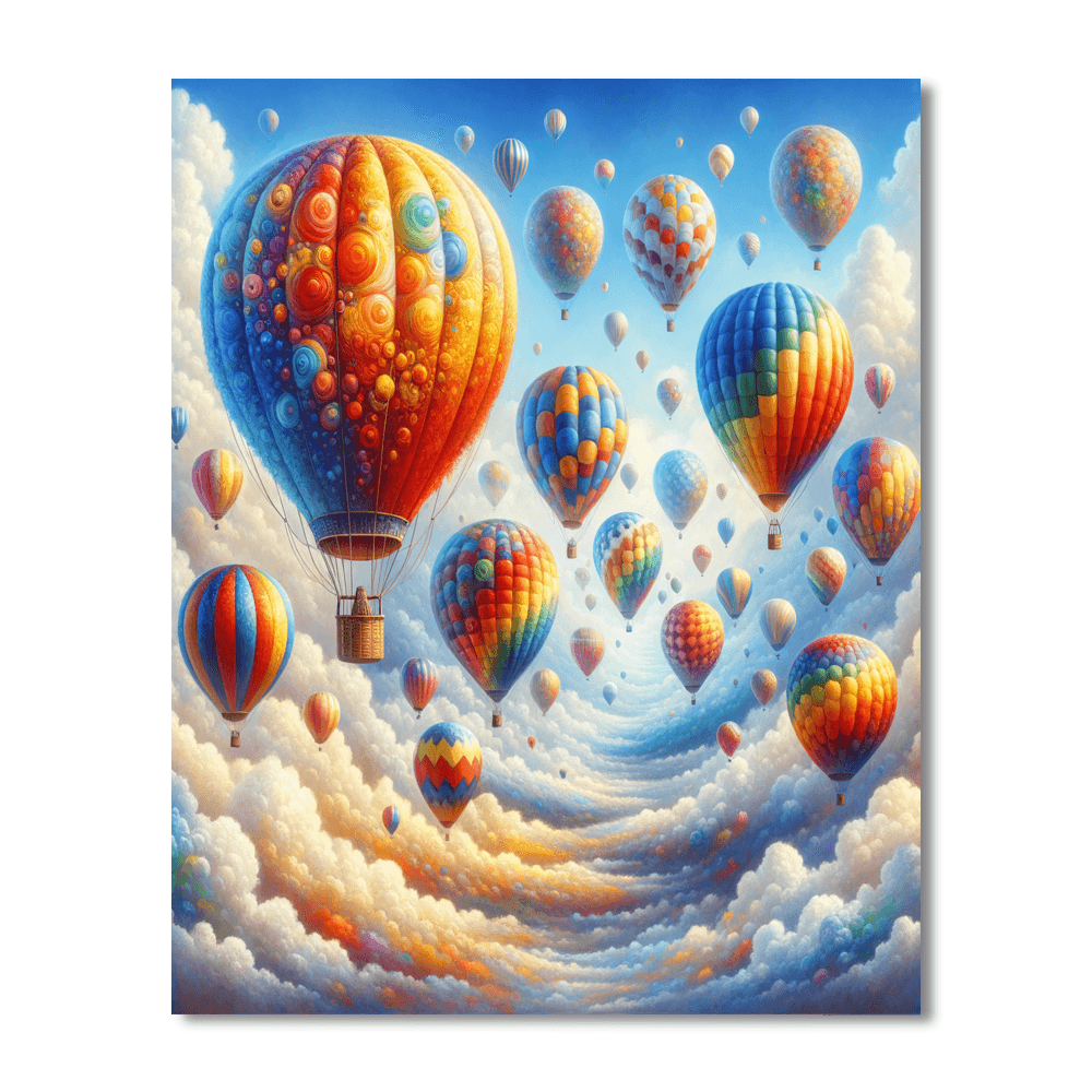 Dreamy Hot Air Balloon Adventure Paint By Number