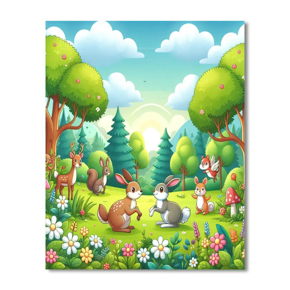 Whimsical Woodland Walks Paint By Numbers Art