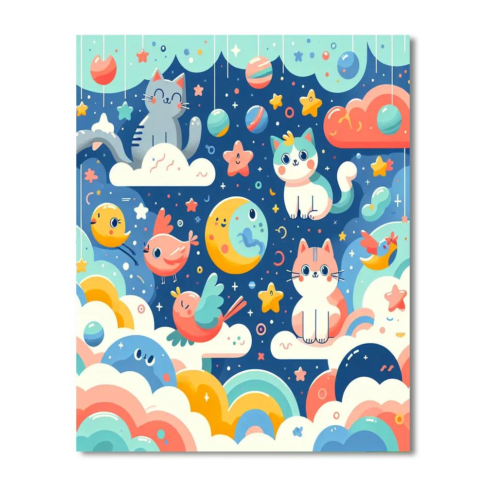 Cosmic Cloud Capers Numbered Painting Kits