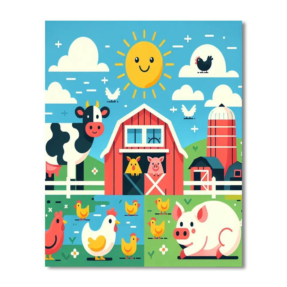 Charming Farmyard Gathering DIY Paint By Numbers