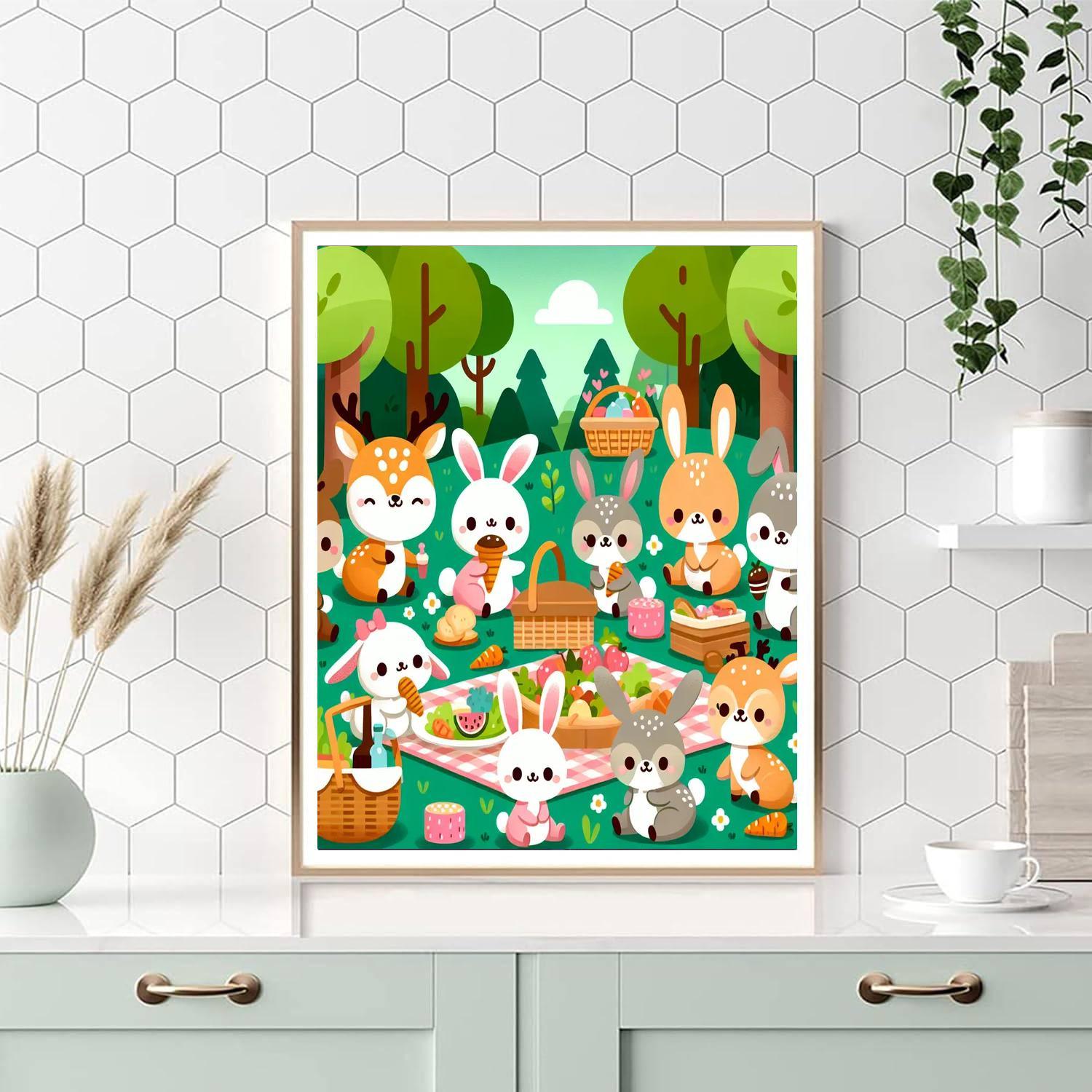 Charming Forest Picnic Paint By Numbers Art