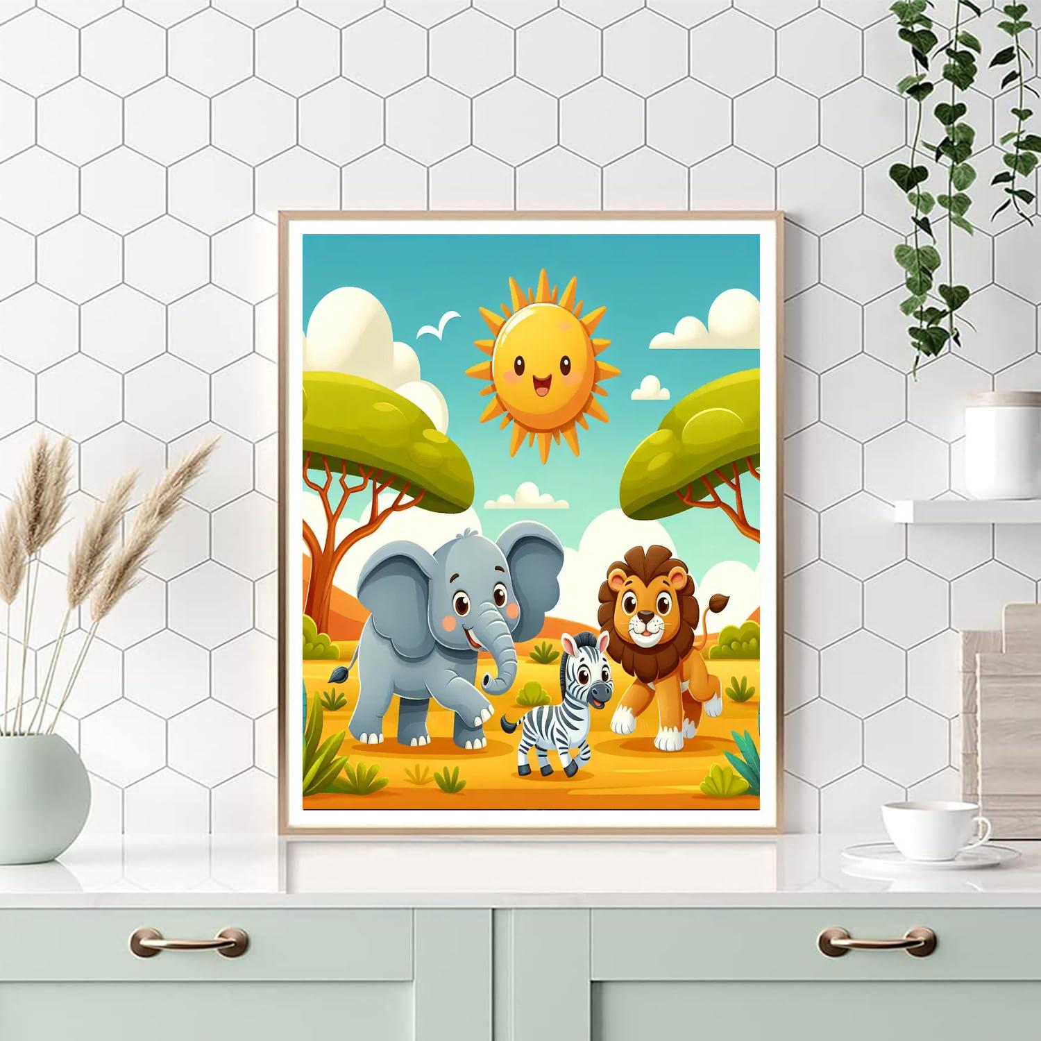 Safari Spectacular Painting By Numbers Kit