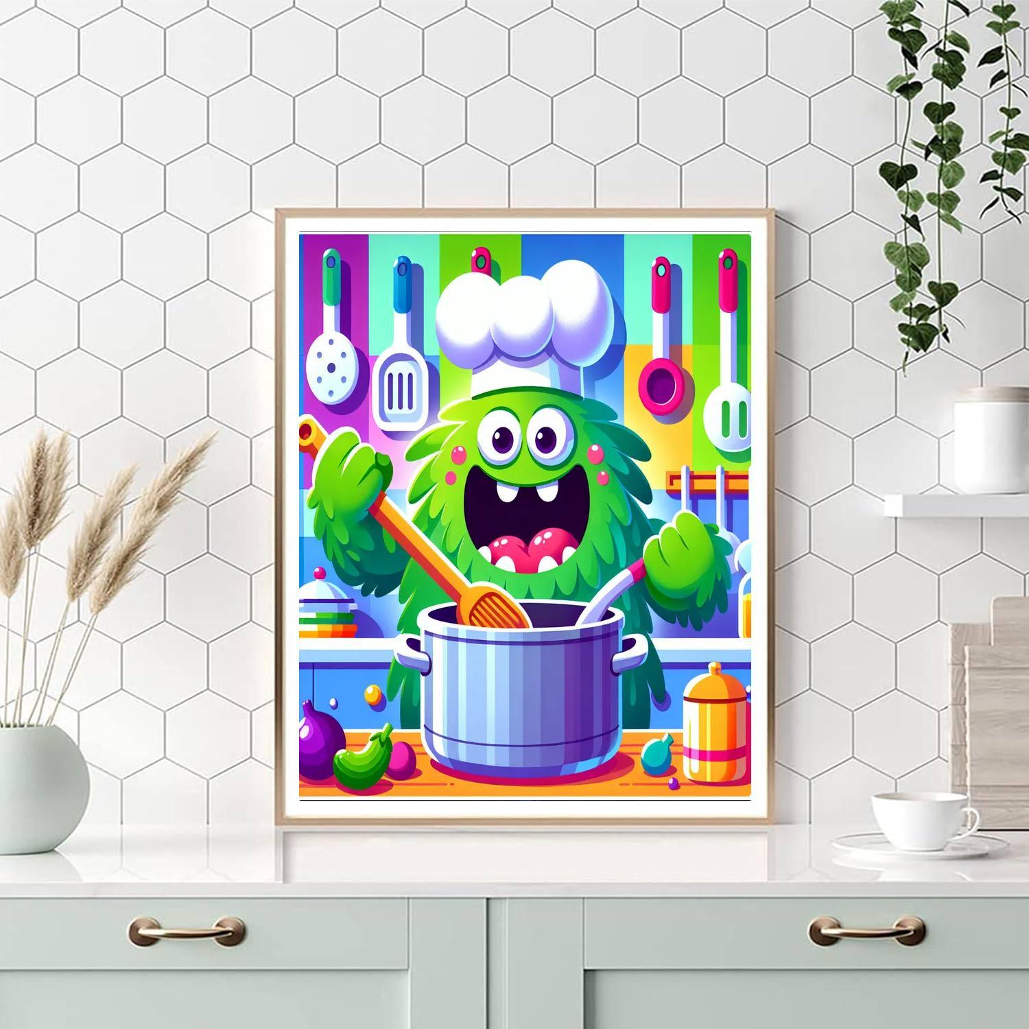 Silly Monster Chef DIY Paint By Numbers