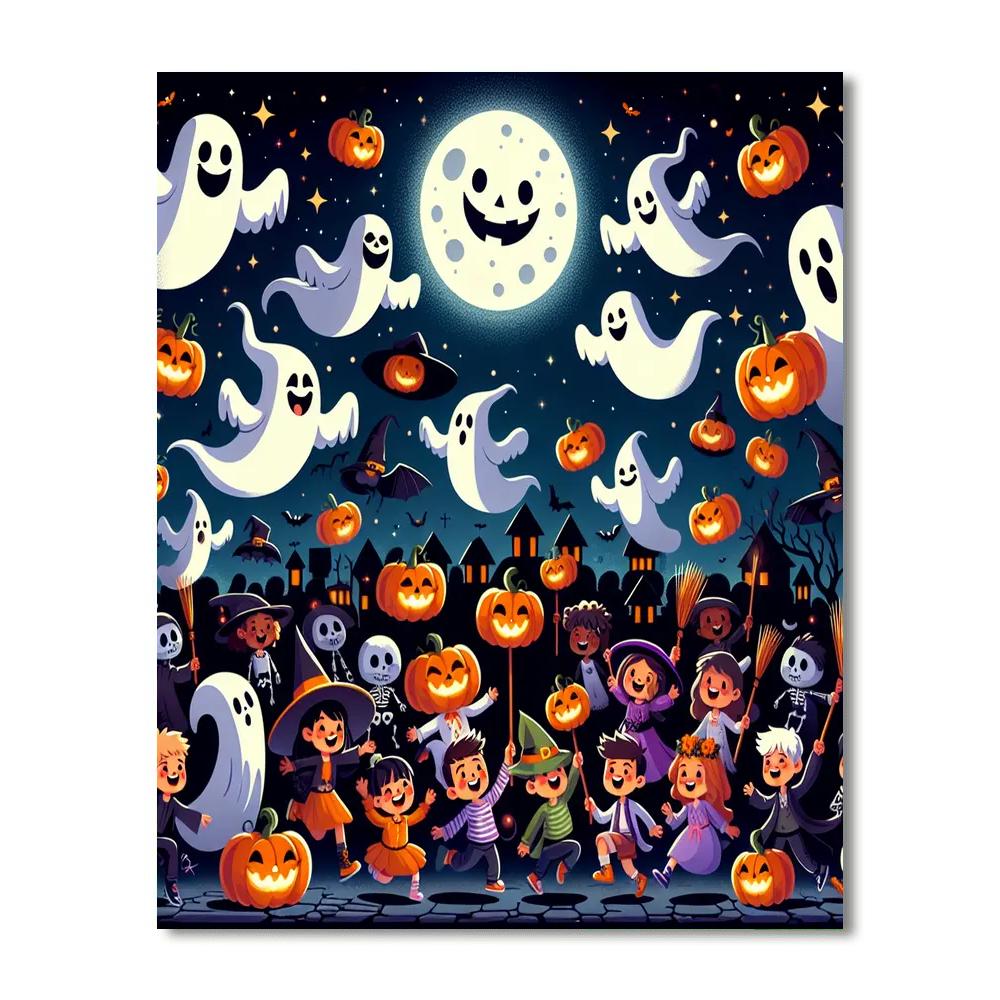 Happy Halloween Festivities Painting Number Kit