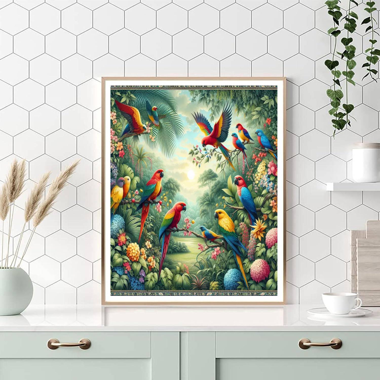 Captivating Tropical Birds Numbered Painting Kits