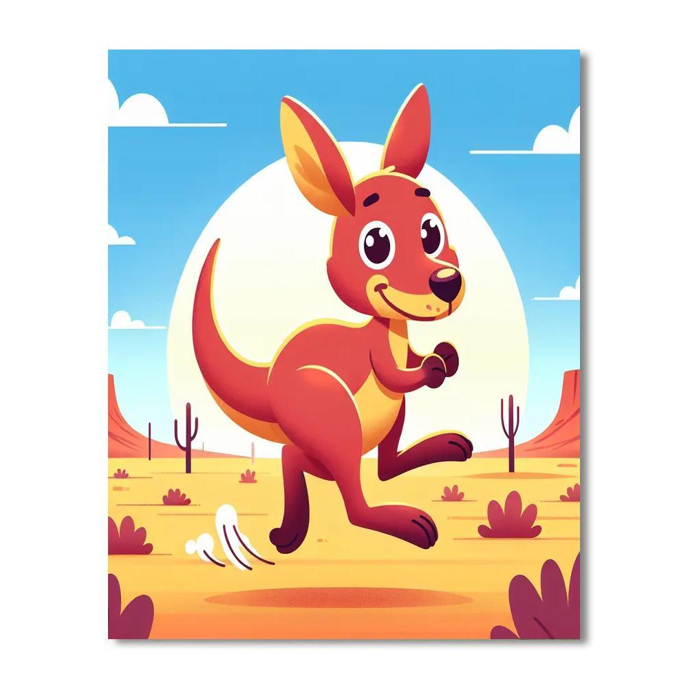 Bouncing Kangaroo's Outback Expedition Paint By Number