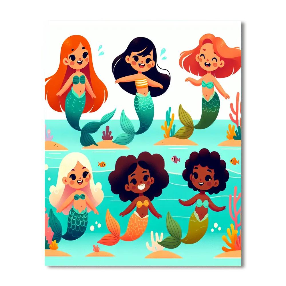 Mermaid Lagoon Laughter Painting By Numbers Kit