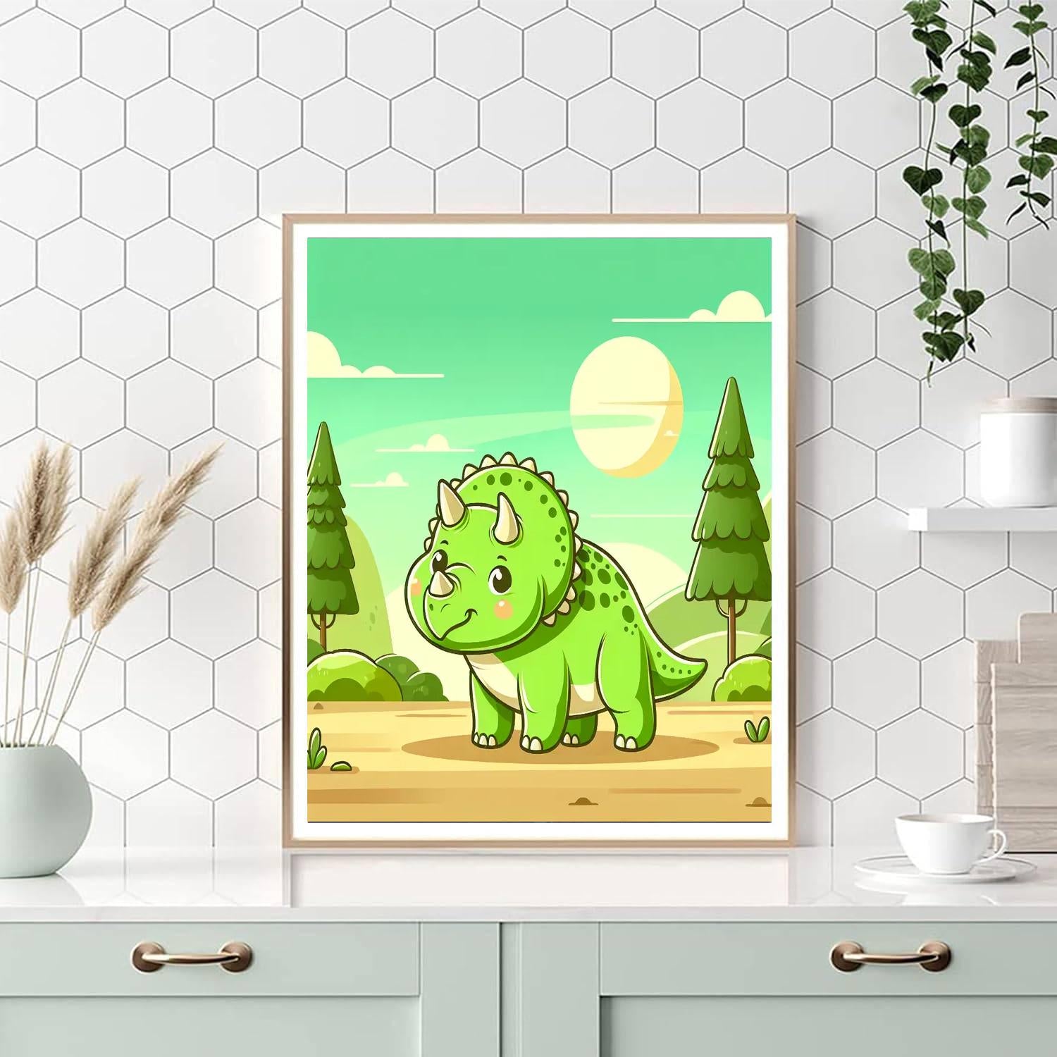 Adventurous Triceratops Paint By Color