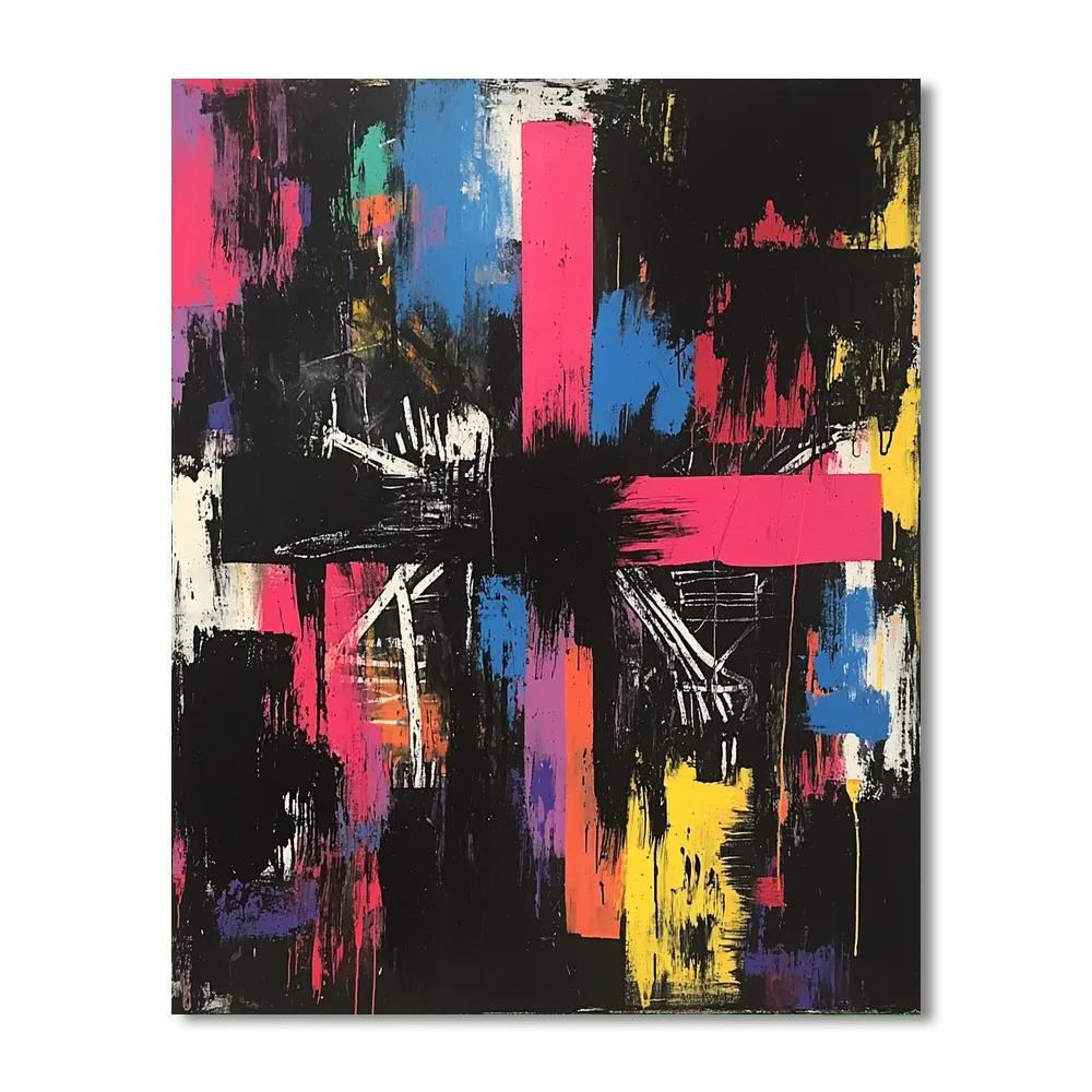 Jean-Michel Basquiat Inspired Skeletal Thoughts  Numbered Painting Kits